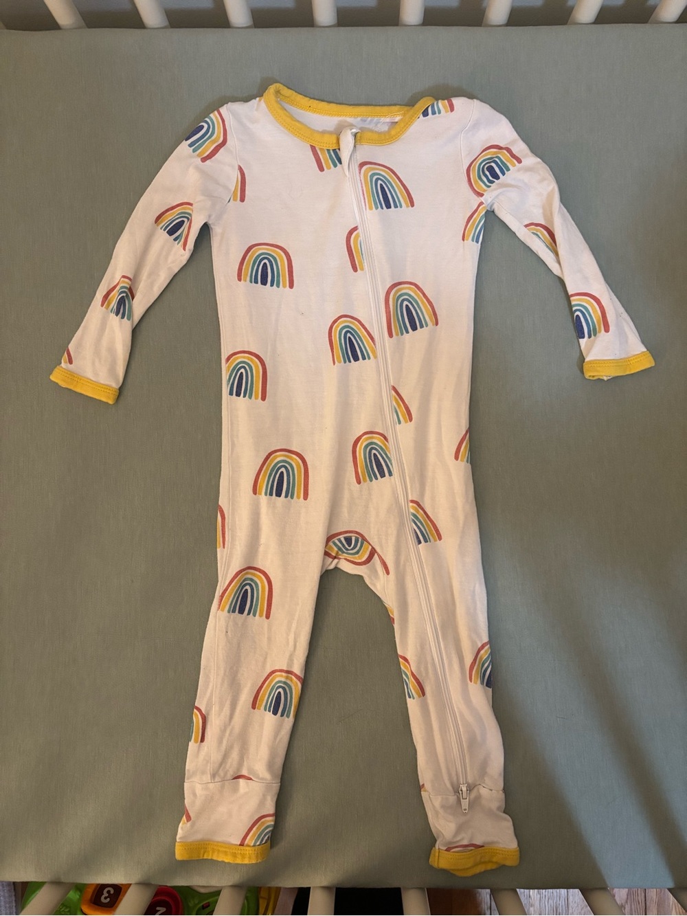 Kyte BABY Pineapple Rainbow Print Zip Romper